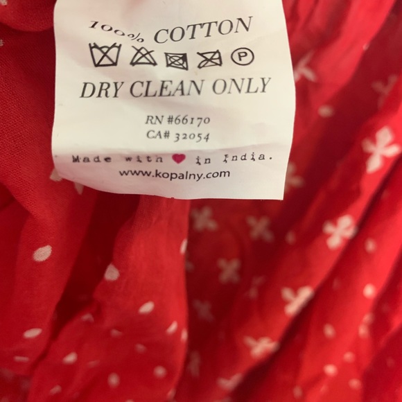 Kopal Anthropologie red boho peasant top - Picture 5 of 8